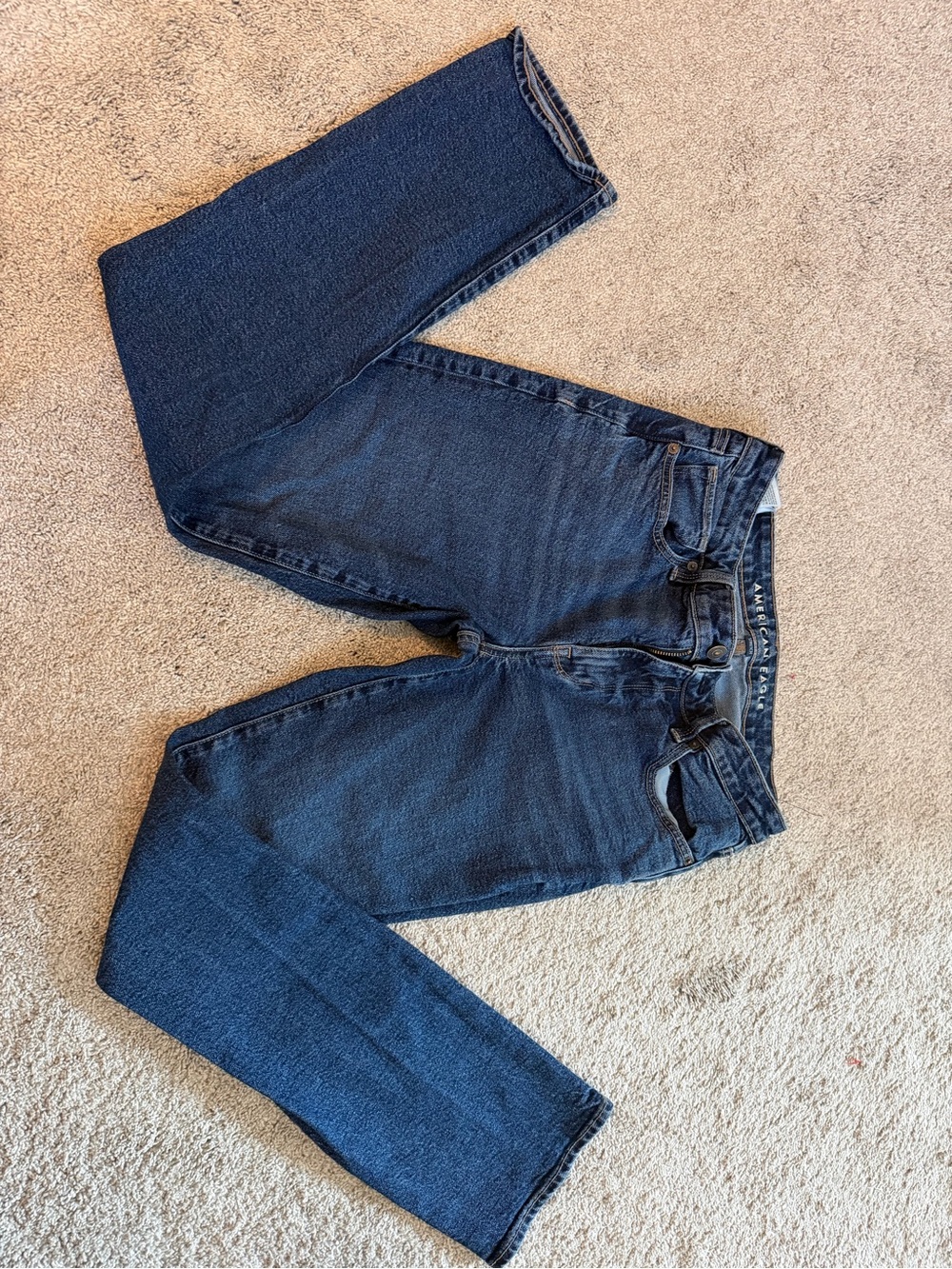 American Eagle Outfitters Straight-Leg Dark Blue Jeans